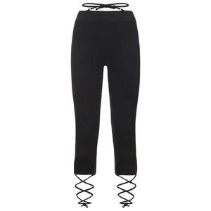 Andreadamo Black Ribbed Jersey Leggings Size Medium